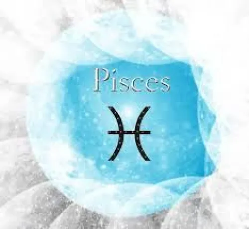 Illustration showing the circular zodiac wheel with Pisces at the twelfth position